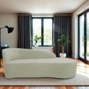 Ver imagem 1 de Recamier Curvo Orgânico 140cm 2 Lugares Lado Direito para Sala Estar Bouclé Paris Verde Oliva
