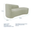 Ver imagem 3 de Recamier Curvo Orgânico 140cm 2 Lugares Lado Direito para Sala Estar Bouclé Paris Verde Oliva