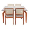 Conjunto Sala De Jantar Mesa Ester 140x90 Madeira Maciça 04 Cadeiras Ana - 3
