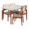 Conjunto Sala De Jantar Mesa Ester 140x90 Madeira Maciça 04 Cadeiras Ana - 1
