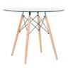 KIT - Mesa Eames com tampo de vidro 90 cm + 2 cadeiras Eiffel DSW Verde escuro - 2