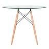 KIT - Mesa Eames com tampo de vidro 90 cm + 2 cadeiras Eiffel DSW Verde escuro - 3