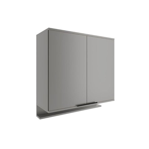 Armário Aéreo P/ Cozinha Alpha 2502 C/ 2 Portas 80cm Cinza - Carraro
