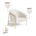 Ver imagem 3 de Poltrona Sala Industrial Alta Dourado Stella Bouclê Cinza D03 - D’Rossi