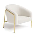 Ver imagem 2 de Poltrona Sala Industrial Alta Dourado Stella Bouclê Cinza D03 - D’Rossi