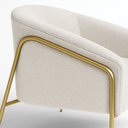 Ver imagem 6 de Poltrona Sala Industrial Alta Dourado Stella Bouclê Cinza D03 - D’Rossi