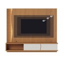 Ver imagem 4 de Painel Home Suspenso Egeu para Sala de Tv até 65 Polegadas Freijó Off White Matte Colibri