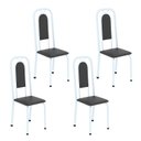 Ver imagem 1 de Cadeiras para Sala de Jantar 4 Unidades Lara Branco/Preto Liso