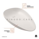 Ver imagem 3 de Cuba De Apoio Para Banheiro Gota Slim Louça Cerâmica 76,5 cm Pingoo.casa - Branco Fosco