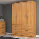 Ver imagem 1 de Guarda Roupa Casal Treviso 4 Portas 6 Gavetas - Cinnamomo Cinnamomo