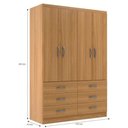Ver imagem 2 de Guarda Roupa Casal Treviso 4 Portas 6 Gavetas - Cinnamomo Cinnamomo
