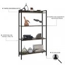 Ver imagem 6 de Kit 2 Estantes para Livros Médias Industrial Aço 4 Prateleiras 146cmx80cm Active Yescasa
