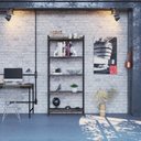 Ver imagem 7 de Kit 2 Estantes para Livros Altas Industrial Aço 5 Prateleiras 187cmx80cm Active Yescasa