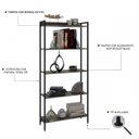 Ver imagem 3 de Kit 2 Estantes para Livros Altas Industrial Aço 5 Prateleiras 160CMX187CM Active Yescasa
