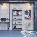 Ver imagem 7 de Kit 2 Estantes para Livros Altas Industrial Aço 5 Prateleiras 160CMX187CM Active Yescasa
