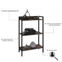 Ver imagem 3 de Kit 2 Estantes para Livros Industrial 3 Prateleiras 104cmx60cm Active Yescasa