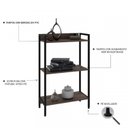 Ver imagem 3 de Kit 2 Estantes para Livros Industrial 3 Prateleiras 104CMX60CM Active Yescasa