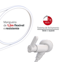 Ver imagem 3 de Ducha Higiênica Modelo Registro 1/4 de Volta Comp. 120cm Linha Berlim Cor Branco Durín