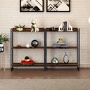 Ver imagem 1 de Kit 2 Estantes para Livros Industrial 3 Prateleiras 160CMX104CM Active Yescasa Marrom/Nogal