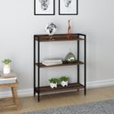 Ver imagem 5 de Kit 2 Estantes para Livros Industrial 3 Prateleiras 160CMX104CM Active Yescasa Marrom/Nogal