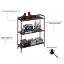 Ver imagem 3 de Kit 2 Estantes para Livros Industrial 3 Prateleiras 160CMX104CM Active Yescasa Marrom/Nogal