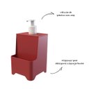 Ver imagem 4 de Kit Pia 3 Peças Lixeira Dispenser Porta Talher Cozinha - Stolf