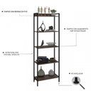 Ver imagem 3 de Kit 2 Estantes para Livros Altas Industrial Aço 5 Prateleiras 187cmx60cm Active Yescasa