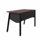 Ver imagem 5 de Plataforma de Trabalho Individual 120cm Industrial Tampo Chanfrado com Caixa de Tomadas Executive Louro Preto Marrom