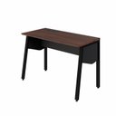 Ver imagem 1 de Plataforma de Trabalho Individual 120cm Industrial Tampo Chanfrado com Caixa de Tomadas Executive Louro Preto Marrom