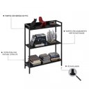 Ver imagem 3 de Kit 2 Estantes para Livros Industrial 3 Prateleiras 160CMX104CM Active Yescasa Preto/Ônix