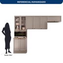 Ver imagem 4 de Cozinha Modulada Compacta Americana 3 Peças Paneleiro Duplo e Armários Aéreos Unna Griss