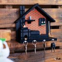 Ver imagem 2 de Porta Chaves de Parede Casinha Mineira Artesanal G Laranja