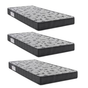 Kit 3 Colchões Solteiro Ortobom D33 Iso 100 88x188x18 Grafite/branco
