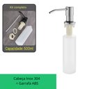 Ver imagem 2 de Dispenser Detergente Porta Sabonete Liquido Embutir 500ml Inox 304 Escovado