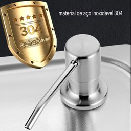 Dispenser Detergente Porta Sabonete Liquido Embutir 500ml Inox 304 Escovado - 5