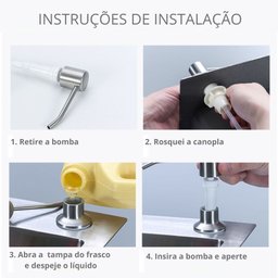 Dispenser Detergente Porta Sabonete Liquido Embutir 500ml Inox 304 Escovado - 6