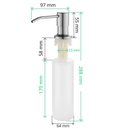 Ver mais imagens de Dispenser Detergente Porta Sabonete Liquido Embutir 500ml Inox 304 Escovado