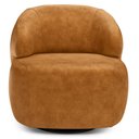 Ver imagem 3 de Kit 02 Poltronas Decorativas Giratória Orgânica Sala Living Barolo L06 Couríssimo Whisky - Lyam Deco