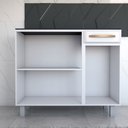 Ver imagem 6 de Armário de Cozinha em Aço Steel com Tampo 3 Portas 1 Gaveta Branco - Panorama Móveis