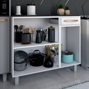 Ver imagem 2 de Armário de Cozinha em Aço Steel com Tampo 3 Portas 1 Gaveta Branco - Panorama Móveis