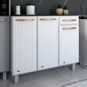 Ver imagem 1 de Armário de Cozinha em Aço Steel com Tampo 3 Portas 1 Gaveta Branco - Panorama Móveis