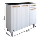 Ver imagem 4 de Armário de Cozinha em Aço Steel com Tampo 3 Portas 1 Gaveta Branco - Panorama Móveis