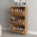 Ver imagem 2 de Sapateira Vertical Multiuso 71,5cm X 117cm com 3 Portas Cor:amêndoa
