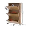 Ver imagem 4 de Sapateira Vertical Multiuso 71,5cm X 117cm com 3 Portas Cor:amêndoa