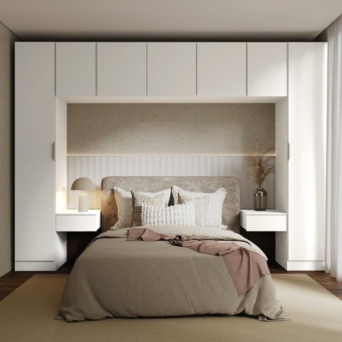 Guarda-Roupa Modulado 7 Peças com 7 Portas Orion CabeCasa MadeiraOriginals Bege/Aveia