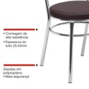 Ver mais imagens de Conjunto 8 Cadeiras para Cozinha Debrum Cromado/Marrom