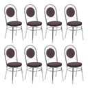 Ver imagem 3 de Conjunto 8 Cadeiras para Cozinha Debrum Cromado/Marrom