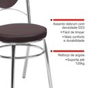 Ver imagem 7 de Conjunto 8 Cadeiras para Cozinha Debrum Cromado/Marrom