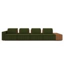 Ver imagem 6 de Sofá Ilha com Encosto e Almofadas Móveis Olimpo 505cm Modulado Linho/pu Verde/caramelo G45 - Gran Be