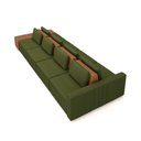 Ver imagem 5 de Sofá Ilha com Encosto e Almofadas Móveis Olimpo 505cm Modulado Linho/pu Verde/caramelo G45 - Gran Be